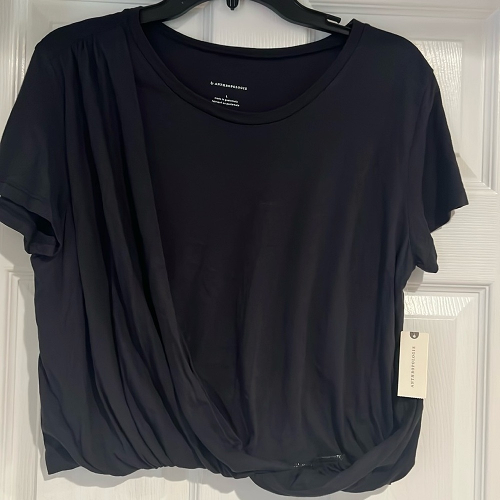 Anthropologie black cropped tee with tags